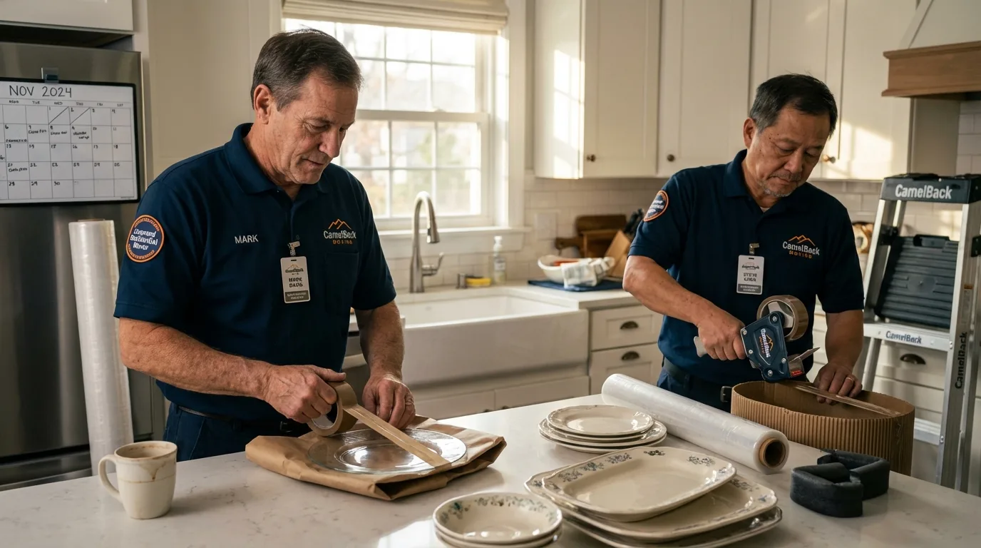 Professional crew packing kitchen dishware in Bradenton Beach, FL
